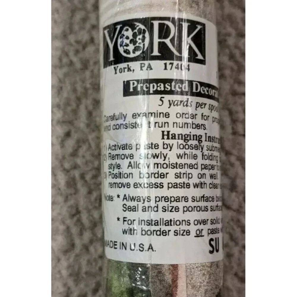 5 Vintage Rolls -York Prepasted Decorative Borders Wallpaper Vegetable/Garding